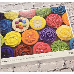 Cool Cupcakes, Colorful Colorcraft 1000 Piece Puzzle, Factory Sealed